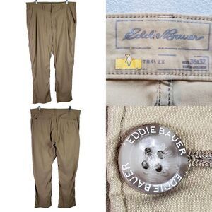 Eddie Bauer TravexPants Mens 36x32 Khaki Hiking Stretch Nylon Straight Leg